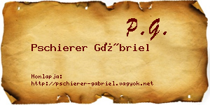 Pschierer Gábriel névjegykártya